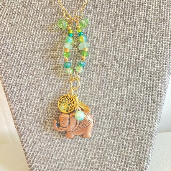 Avon Jewelry - Elephant Necklace Avon Drop Tree Of Life Miscellaneous Charms Goldtone Chain